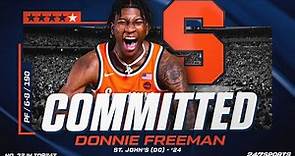 WATCH: 4-star PF Donnie Freeman commits to Syracuse LIVE on 247Sports
