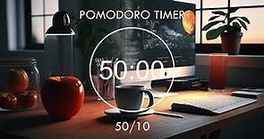 Pomodoro Timer Deep Focus 📚 50 Min Study, 10 Min Break (x4) • Study With Me 📚 Focus Station