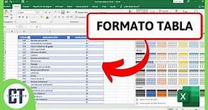 Como Dar Formato Tabla en Excel