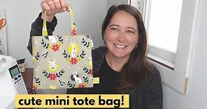How to sew a cute mini tote bag - beginner friendly sewing project!