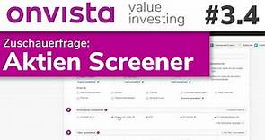 Welchen Aktien Screener für amerikanische Aktien - Value Investing Webinar 3.4