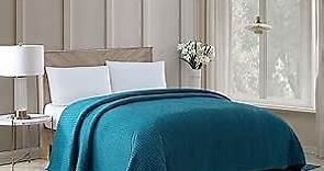 Beatrice Home Fashions Channel Chenille Bedspread, King, Peacock