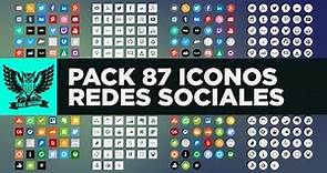 Pack 87 iconos de redes sociales gratis.