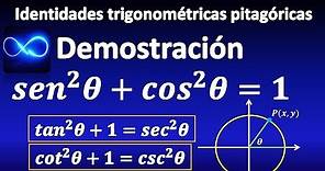 Demostración de identidades trigonométricas pitagóricas