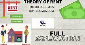 Theory of Rent | Introduction | Types of Rent | Microeconomics | BBA | BCOM