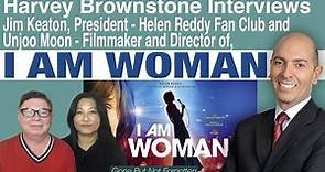 Harvey Brownstone with Unjoo Moon, Filmmaker, “I Am Woman” & Jim Keaton of the Helen Reddy Fan Club
