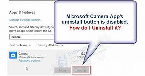 How to uninstall and reinstall Microsoft Camera app in Windows 10