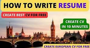 How to Write Best CV for Europe | Create Best CV for Free [Get Noticed by Employers] - Europass