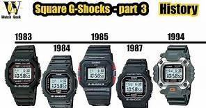 G-Shock history - 1984 - 1995 - squares