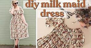 Sewing a Dress From 5 Rectangles of Fabric! DIY Milk Maid Dress