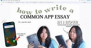 How to write common app essay in ONE HOUR! (from a T10 Johns Hopkins Student) ✏️✏️