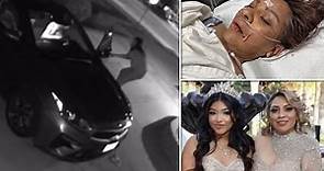 Horrifying moment a California woman, Maria Denis, is beaten nearly to death by her ex-boyfriend as her daughter screams for him to stop