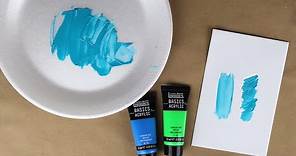 How to Make Cobalt Teal using Liquitex Basics Fluorescent Acrylic Paint