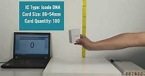 RFID CARD NXP ICODE® DNA (ISO/IEC 15693) CR80 Performance Test with ISO15693 reader and antenna