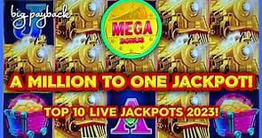 EPIC & MASSIVE! Top 10 MOST EXCITING LIVE Slot Jackpots 2023! 🔴