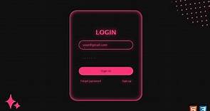 Login Form with Glow Effect in HTML CSS | How to Create Login Form in HTML CSS