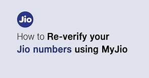 How To Re-Verify Your Jio Number With The MyJio App