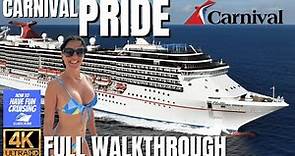Carnival Pride Cruise Ship Full Walkthrough and Tour in 4K