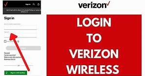 Verizon Wireless Login | Verizon.com | Verizon Login Sign In