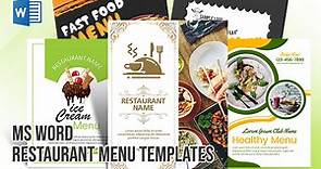 5  Free Restaurant Menu Templates for MS Word