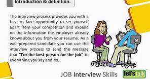 Interview Skills - Part 1 Introduction - What is an Interview.?