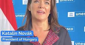 Katalin Novák, President of Hungary, delivers a message for COP 15