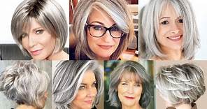 50 Glamorous Bang Hairstyles For Older Women With Gray Hair That Will Beat Your Age