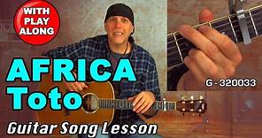 Learn Africa by Toto Acoustic Guitar song lesson with strum patterns