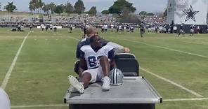 Cowboys receiver James Washington carted off practice field with foot injury