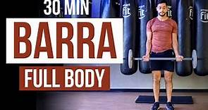 Rutina FULL BODY con barra 🔥 los mejores ejercicios con barra de pesas en casa 30 Minutos