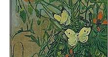 ARTCANVAS Butterflies and Poppies 1889 Canvas Art Print Stretched Wall Decor by Vincent Van Gogh - 26" x 18" (0.75" Deep)