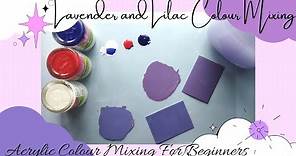 Color Mixing Tutorial | How to make Lavender colour | How to make Lilac color | Acrylic Painting