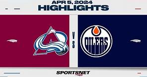 NHL Highlights | Avalanche vs. Oilers - April 5, 2024
