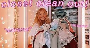 EXTREME CLOSET CLEAN OUT 2021!! *decluttering + organizing my closet*