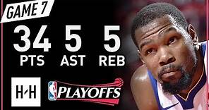 Kevin Durant Full Game 7 Highlights vs Rockets 2018 NBA Playoffs WCF - 34 Pts, 5 Ast, 5 Reb!