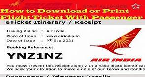 How to Check Air India flight ticket pnr status Air India PNR ticket Printing