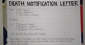 How To Write A Death Notification Letter Template & Sample | Writing Practices