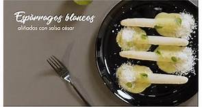 Recetas por Dani García: espárragos blancos aliñados con salsa césar