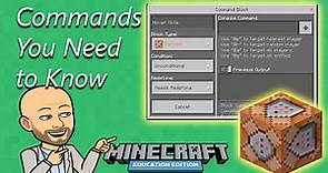 Commands You Need to Know - Minecraft Education Edition