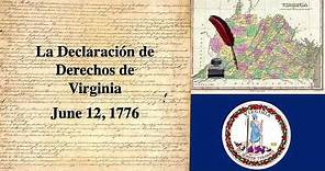 🇺🇸 La Declaración de Derechos de Virginia 12 de Junio de 1776 en Español 🇺🇸