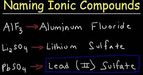 How To Name Ionic Compounds With Transition Metals