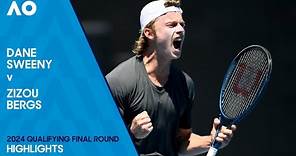 Dane Sweeny v Zizou Bergs Highlights | Australian Open 2024 Final Qualifying