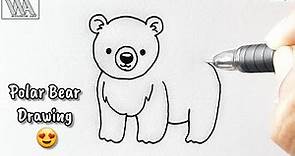 How to Draw a Polar Bear Step-by-Step Tutorial | Bear Drawing For Kids | #kids #drawing