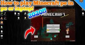 How to play Minecraft pe in pc or laptop 2020 - Minecraft window 10 edition 2020 !!