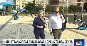 Manhattan opens its first public beach, but there will be no swimming | NBC New York