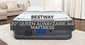 Bestway Alwayzaire 20 inch Queen Air Mattress with Built-in Pump and Antimicrobial Coating