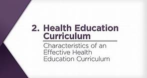 Characteristics of an Effective Health Education Curriculum