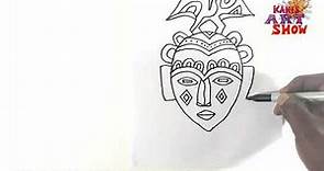 How to draw an african mask series Tutorial1 Comment dessiner un masque Africain tutoriel 1