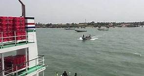 The only ferry between Banjul and Barra in Gambia