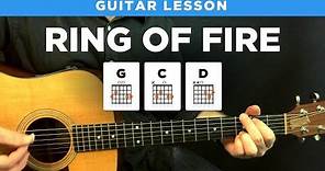 🎸 Ring of Fire • Johnny Cash guitar lesson w/ tabs (easy)